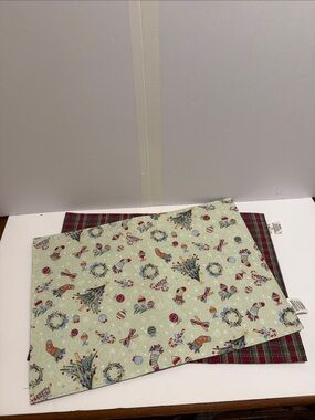 Longaberger Red Green Patterned Kitchen Placemat Set - 2 Pack